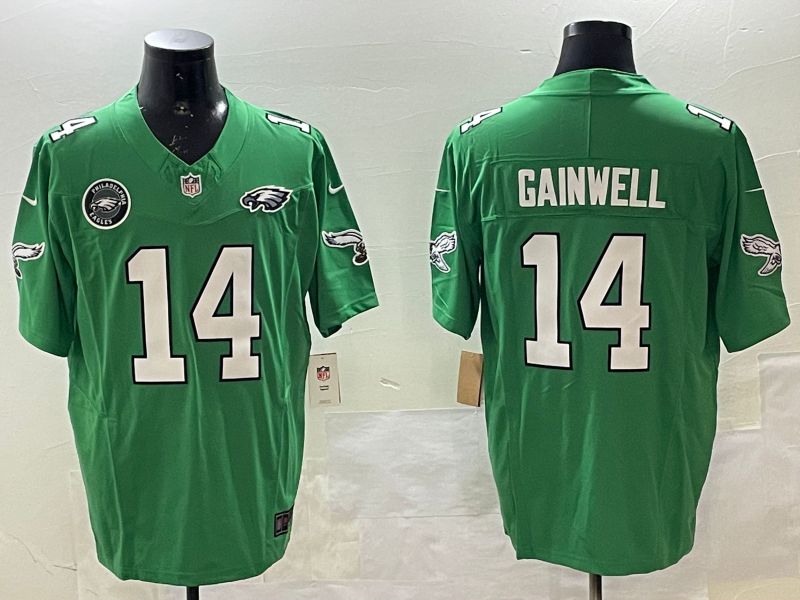 Men Philadelphia Eagles #14 Gainwell Green three generations 2025 Nike Vapor Limited NFL Jersey style 5->philadelphia eagles->NFL Jersey